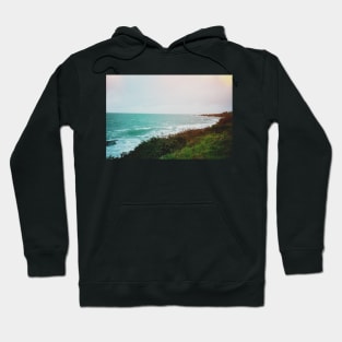 Film photo with authentic light leak of the lighthouse at Bluff, New Zealand. Hoodie